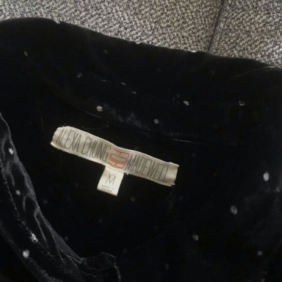 Alexa Chung For Madewell Pin Dot Velvet Blouse $128 Medium - Picture 10 of 12